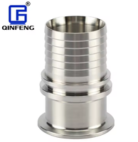 QINFENG Raccord Sanitaire Tri-Clamp en Acier Inoxydable Forgé SS304/SS316, Adaptateur de Raccord de Tuyau Hydraulique à Sertir 1/4"-3" Poli pour l'Industrie Alimentaire