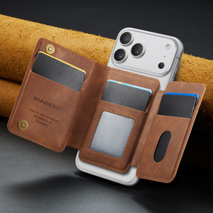 Portefeuille de téléphone portable en similicuir avec support magnétique, rangement pour cartes de luxe, pour unisexe, cadeau de vacances pour les proches, les amis et les personnes âgées - Product Image 2