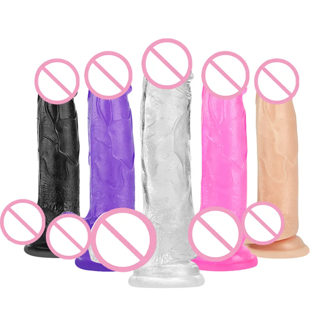 Mainan seks dewasa yang sangat bersemangat Dildo karet plastik Dildo besar Penis buatan untuk wanita Lesbian