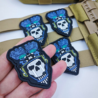Parche suave de insignia táctica de goma de PVC Call of Duty Night Battle Ghost con gancho para exhibición
