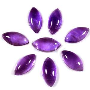 Lot de 3 cabochons marquise en améthyste naturelle 4x8mm, pierres précieuses pour la fabrication de bijoux, fournisseur en gros Inde - Product Image 3