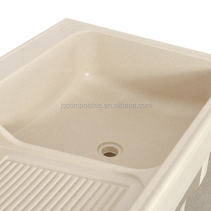 Lavatoio Doppio in Fibra di Vetro e Plastica, Realizzato a Mano in Un Unico Pezzo, Design Moderno per Uso Commerciale, Balcone, Giardino e Lavanderia - Product Image 3