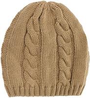 OEM Ensemble écharpe gants haute couture tricot torsadé bonnet marron clair pour femmes Ensemble écharpe gants bonnet tricoté hiver