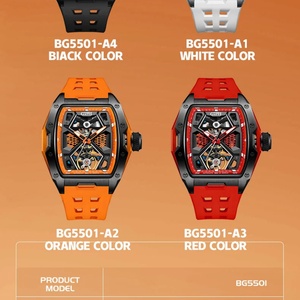 BG5501 Automatic <b>Watch</b> Luminous Pointer Stainless Steel Case Mechanical Movement Rubber Strap <b>Watches</b> for Men - Product Image 6