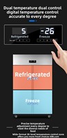 Réfrigérateur à double porte en acier inoxydable avec affichage numérique, écoénergétique