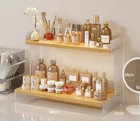 Grand Organisateur de Maquillage, Présentoir à Rouge à Lèvres, Étagère Transparente en Acrylique, Plateau à Parfums pour Coiffeuse de Salle de Bain, Boîte de Rangement Cosmétique