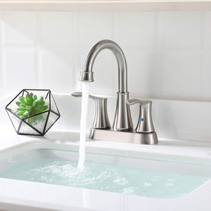 Miscelatore per lavabo Aquacubic Centerset a doppia maniglia; Acciaio inossidabile con sistema di alimentazione dell'<span class=keywords><strong>acqua</strong></span> senza piombo - Product Image 2