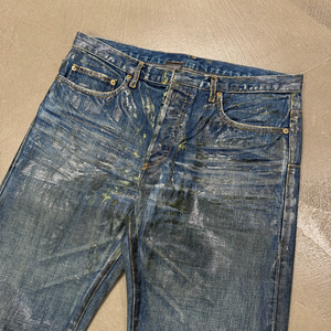 Custom Wholesale Vintage Waxed Jeans <b>Men</b> Flare Pants Streetwear Slim Fit Black Bootcut Blue Denim Stack Jeans for <b>Men</b> - Product Image 4