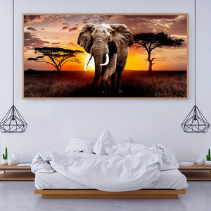 Minimalisme moderne Art imprime cuisine éléphant mur Art décor à la maison Extra Large Art affiche cadeaux éléphant impressions sur toile peintures - Product Image 3