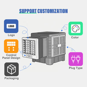 AC DC solaire 12V refroidisseur de marais solaire refroidisseur d'air par évaporation refroidisseur d'eau mural climatiseur mural - Product Image 3