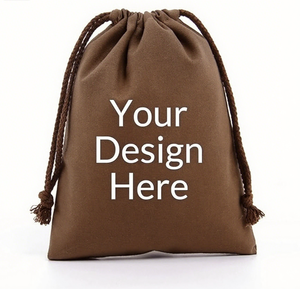 Pochette personnalisée en coton Sac à cordon en toile biologique avec logo - Product Image 5