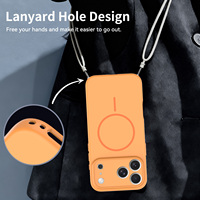 Pelindung Lensa Full Coverage untuk iPhone 18 17 Pro Max Orange Mate, Casing Ponsel Magnetik Wireless Charging dengan Lapisan Lembut Seperti Kulit
