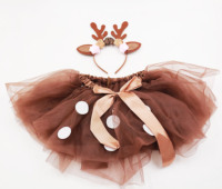 Jupe tutu rouge personnalisée à paillettes brillantes, taille élastique, costume de danse pour filles, cheerleading, Noël, logo personnalisé pour enfants