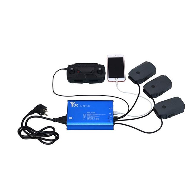 Parallel Multi Battery Charger with Two USB Ports Compatible with DJI Mavic Pro