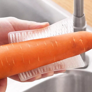 Brosse de nettoyage pour fruits et légumes, gant de nettoyage en silicone flexible, outil de cuisine multifonction pour pommes de terre, légumes, fruits - Product Image 1