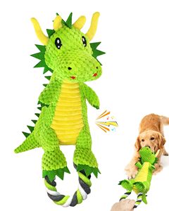Jouet à mâcher pour animaux de compagnie en peluche Dragon, jouet à tirer en corde, jouet en peluche de coton résistant aux morsures pour chien, jeu intérieur/extérieur - Product Image 1