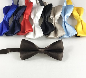 Venta al por mayor de pajaritas de promoción de doble capa, pajaritas escolares de seda de satén ajustables de varios <span class=keywords><strong>colores</strong></span> puros para niños - Product Image 5