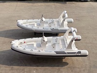 Bateau à rames en fibre de verre certifié CE, coque rigide de 6,8 mètres, Hypalon/PVC, bateau de pêche gonflable, RIB 22,3 pieds, 680, avec moteur