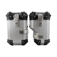 Ensemble de 3 valises latérales de 38 L + 1 coffre arrière de 45 L pour moto, en aluminium, pour le rangement