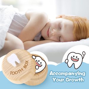 Răng Cổ Tích tiết kiệm hộp cho trẻ em bằng gỗ đầu tiên răng lưu niệm hộp bị mất răng cho Boy & Girl dễ thương Răng Chủ container trường hợp - Product Image 6