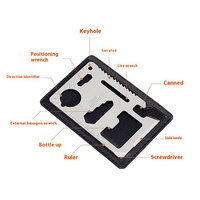 Carte de crédit de survie 11-en-1, l'outil et le gadget de portefeuille tactique ultime en acier inoxydable qui tient dans votre poche.