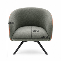 Fauteuil de réception de bureau rembourré avec accoudoirs intégrés, dossier incurvé et assise rembourrée pour salon, chambre, coin lecture, ou espace détente