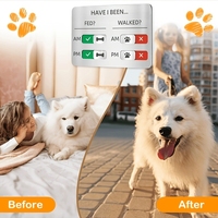 Tableau de rappel d'alimentation pour chien en plastique auto-adhésif durable avec indicateur AM/PM, imprimé UV, pour l'alimentation et les promenades des animaux de compagnie