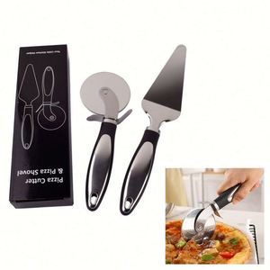 Ensemble de coupe-pizzas en acier inoxydable, roulette à pizza pour une découpe facile de diverses pizzas et aliments - Product Image 1