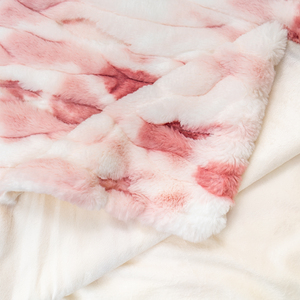 Plaid <span class=keywords><strong>en</strong></span> fausse fourrure rose dégradé <span class=keywords><strong>tie</strong></span>-<span class=keywords><strong>dye</strong></span>, texture torsadée 3D, couverture de canapé <span class=keywords><strong>en</strong></span> peluche, doux pour la peau, lavable <span class=keywords><strong>en</strong></span> <span class=keywords><strong>machine</strong></span> - Product Image 2