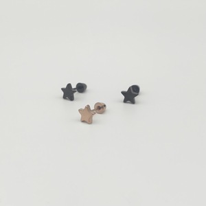 Pendientes de tuerca con forma de estrella, corazón y luna, de acero inoxidable, para hombres y mujeres, joyería de moda - Product Image 4