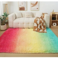 Tapis moderne en peluche à poils longs pour chambre d'enfant, chambre d'enfant et salon, polyester, fabriqué à la machine pour la maison, le camping, l'étude et la prière.