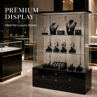 Vitrine de présentation de trophées en verre trempé de 8 mm, éclairée par LED, robuste, verrouillable, à 3 niveaux, pour magasin de détail