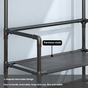 Zapatero Moderno de Estilo Minimalista con <span class=keywords><strong>Perchero</strong></span>, Diseño de Doble Fila de Ganchos, <span class=keywords><strong>Perchero</strong></span> Metálico para Colgar Ropa - Product Image 6