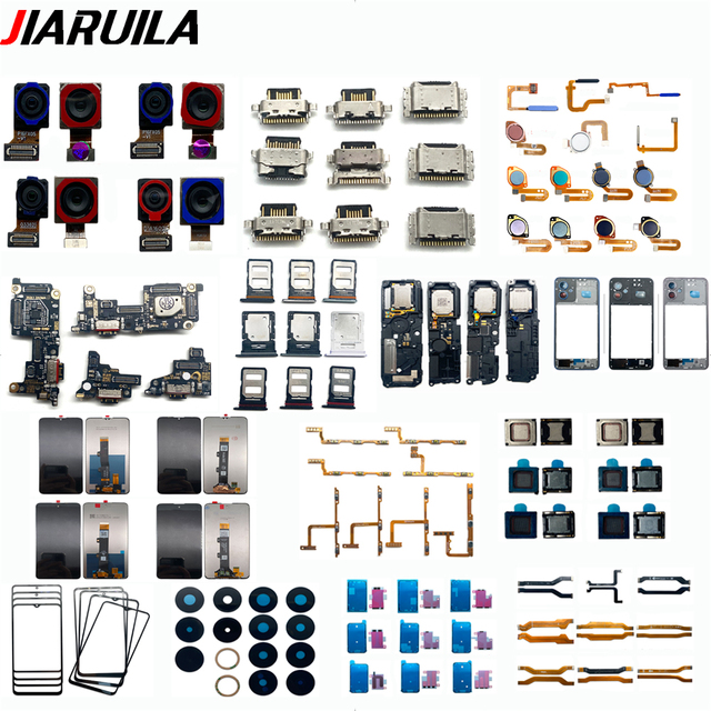 Wholesale Mobile Phone Spare Parts for samsung Camera Lens Charging Port Sim Card Rotation Back Cover Charging Port Connector