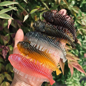 Esca da Pesca TPE a Forma di Lisca di Pesce 75mm, Esca Morbida Galleggiante in <span class=keywords><strong>Silicone</strong></span>, Wobbler, JIG, Verme, Swimbait per Carpa, <span class=keywords><strong>Bass</strong></span>, Luccio, <span class=keywords><strong>Esche</strong></span> Invernali - Product Image 2