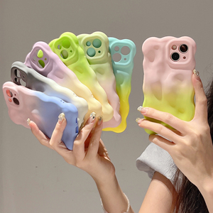 Thời Trang Gradient Đầy Màu Sắc 3D Sóng Sáng Tạo Mềm TPU Điện Thoại Trường Hợp Đối Với iPhone 11 12 13 14 Pro Max Chống-Thả Mù<span class=keywords><strong>a</strong></span> Hè Màu Sắc Tươi Bì<span class=keywords><strong>a</strong></span> - Product Image 4