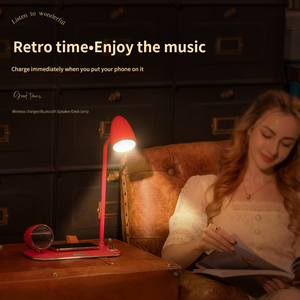 Tendance innovante 3-en-1 minimaliste rétro haut-parleur Portable lampe <span class=keywords><strong>de</strong></span> Table chaude avec aimant 15W chargeur Mobile pour Subwoofer <span class=keywords><strong>musique</strong></span> - Product Image 3