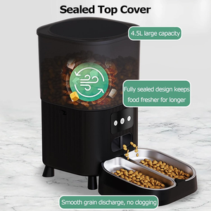 Distributeur automatique de nourriture pour chats et chiens 4,5 L, tout-en-un, 2 gamelles, télécommande via application - Product Image 2