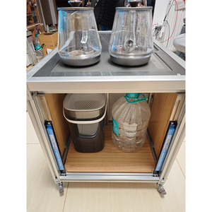 Aluminum Profiles Tea Table Cabinet 6063 Alloy Anodized Multipurpose Storage Rack With Wheels - Product Image 5