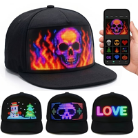 Application contrôlée programmable bricolage affichage divers modèles montrant led lumière casquette message clignotant lumineux casquette de baseball