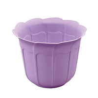 Pot de fleur en mélamine en plastique coloré rond écologique de qualité supérieure avec fond