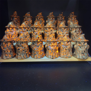 Vente en gros de sculptures artisanales en cristal naturel, <span class=keywords><strong>pierre</strong></span> de guérison, motif chat fantôme UV, lion, Yooperlite, pour la décoration intérieure - Product Image 1