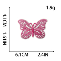 Patch de mode rose style Y2K, badge brodé, applique papillon, lèvres, boule disco, thermocollant pour veste de fille, décoration de sac DIY