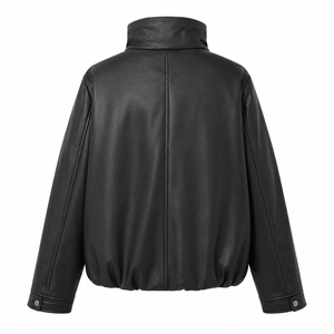 Chaqueta Clásica para Mujer, 100% Poliuretano, Corte Ajustado, Estilo Motero, Cierre de Cremallera, Color Negro, Bordado Personalizado, Precio de Fábrica, Venta al Por Mayor - Product Image 3