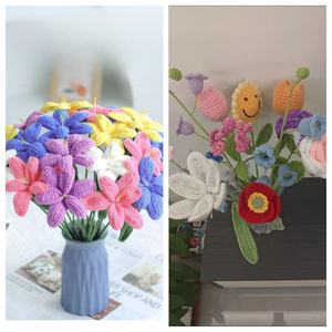 S004 Offre Spéciale fait à <span class=keywords><strong>la</strong></span> main Crochet fleurs fini tricoté crochet tricoté tulipes pour saint valentin enseignant cadeau de <span class=keywords><strong>la</strong></span> mère - Product Image 4