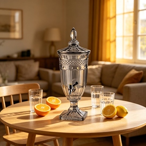 Distributeur de jus de couleur gris fumée galvanoplastie taille 2L avec robinet pour hôtel, restaurant et bar de AO Verrerie - Product Image 3