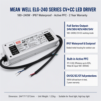 Alimentation à découpage MeanWell ELG-240 240W pour LED, 24V 36V 42V 48V 54V AC/DC, étanche IP67, courant et tension constants, SMPS