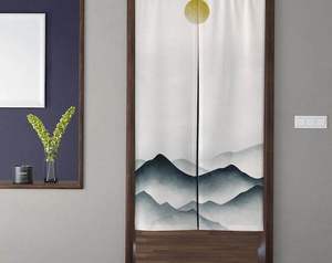 Huisheng ผ้าม่านญี่ปุ่นสำหรับประตู, ผ้าม่านแขวนครึ่งประตูงานแฮนด์เมด - Product Image 3