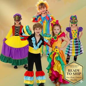 Disfraz de Carnaval de Halloween para Niños al por Mayor, Vestido Tutú de Mardi Gras para Baile Flamenco, Conjunto Festivo de Falda de Mascarada - Product Image 1