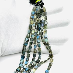 Centro de cuentas espaciadoras redondas de labradorita amarilla hecha a mano perforado para la fabricación de joyas creativas - Product Image 6